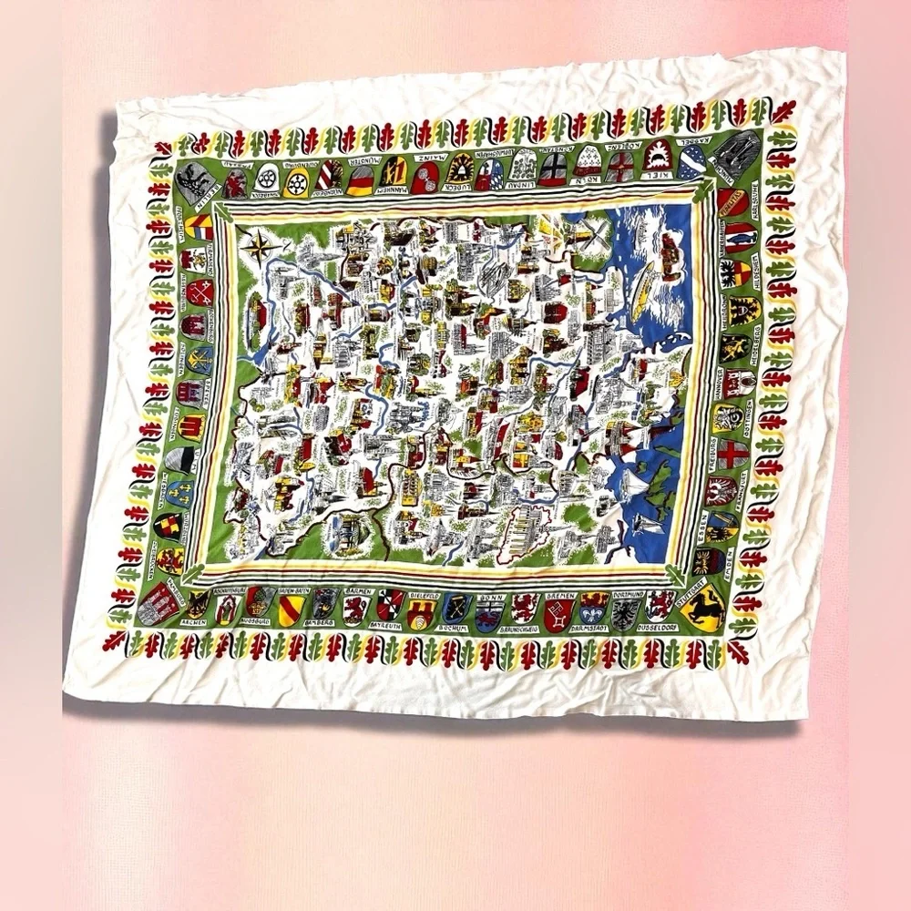 German souvenir 50’s/60’s novelty tablecloth
